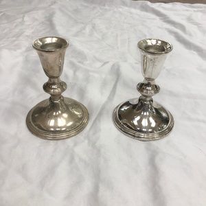 Empire Sterling Weighted Candlesticks, Vintage